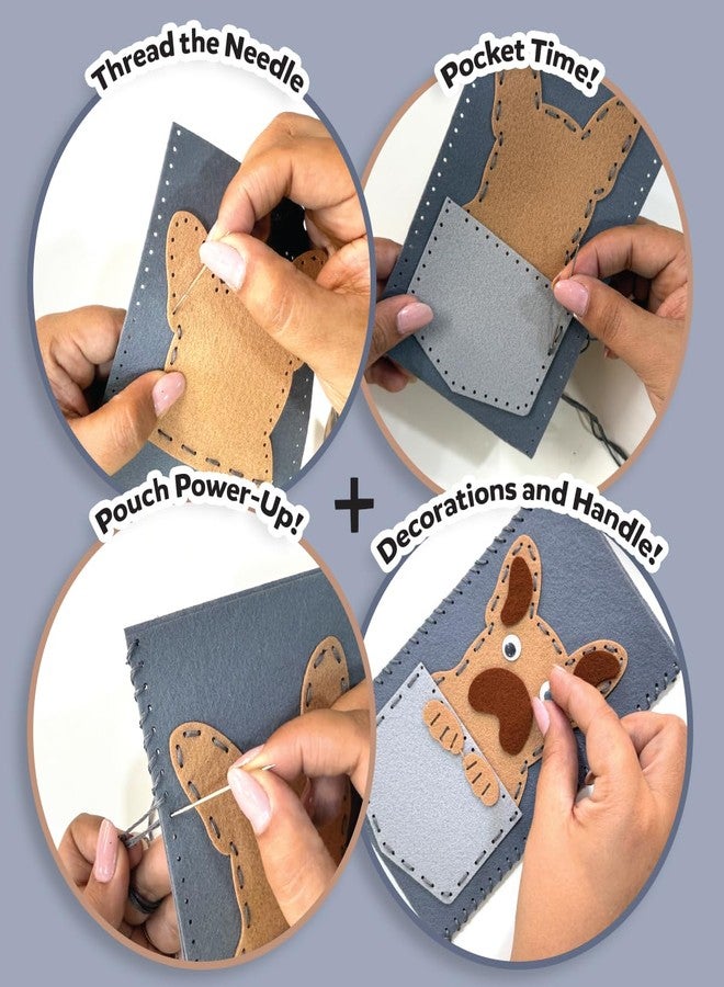 iCraft Educational DIY Dog Face Mobile Pouch Kit for Kids 8+ - Develop Creativity & Hand-Eye Coordination with Fun - Image 4